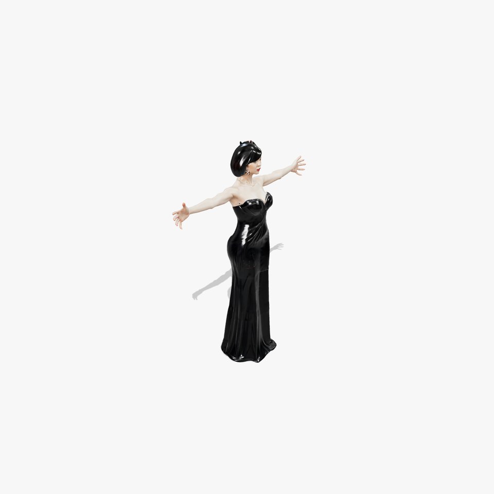Elegant Black Dress model pack
